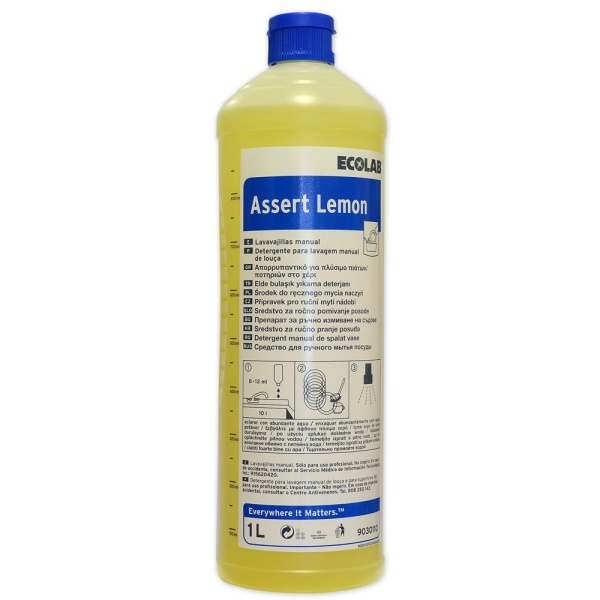 Ecolab Assert Lemon na ručné umývanie riadu a povrchov 1l
